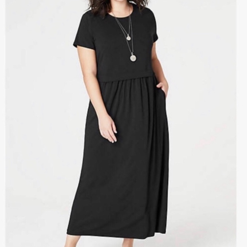 J. Jill Black Maxi Dress With Pockets NWT